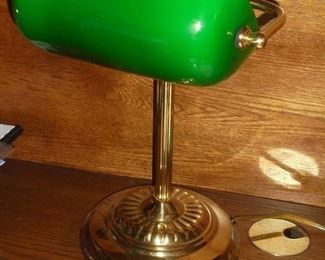Green brass desk lamp