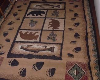 (2) Bear & fish rugs  8'x5'