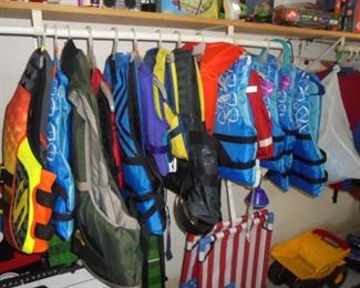 Various life jackets (many never used/new)