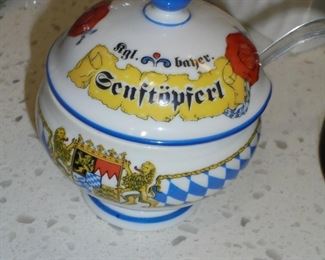 German salt bowl w/spoon