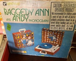 Vanity Fair Raggedy Ann & Andy Phonograph with Original Box!
