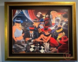 Signed Giclee "The Party" by VICTOR OSTROVSKY (5'3" x 4'4")