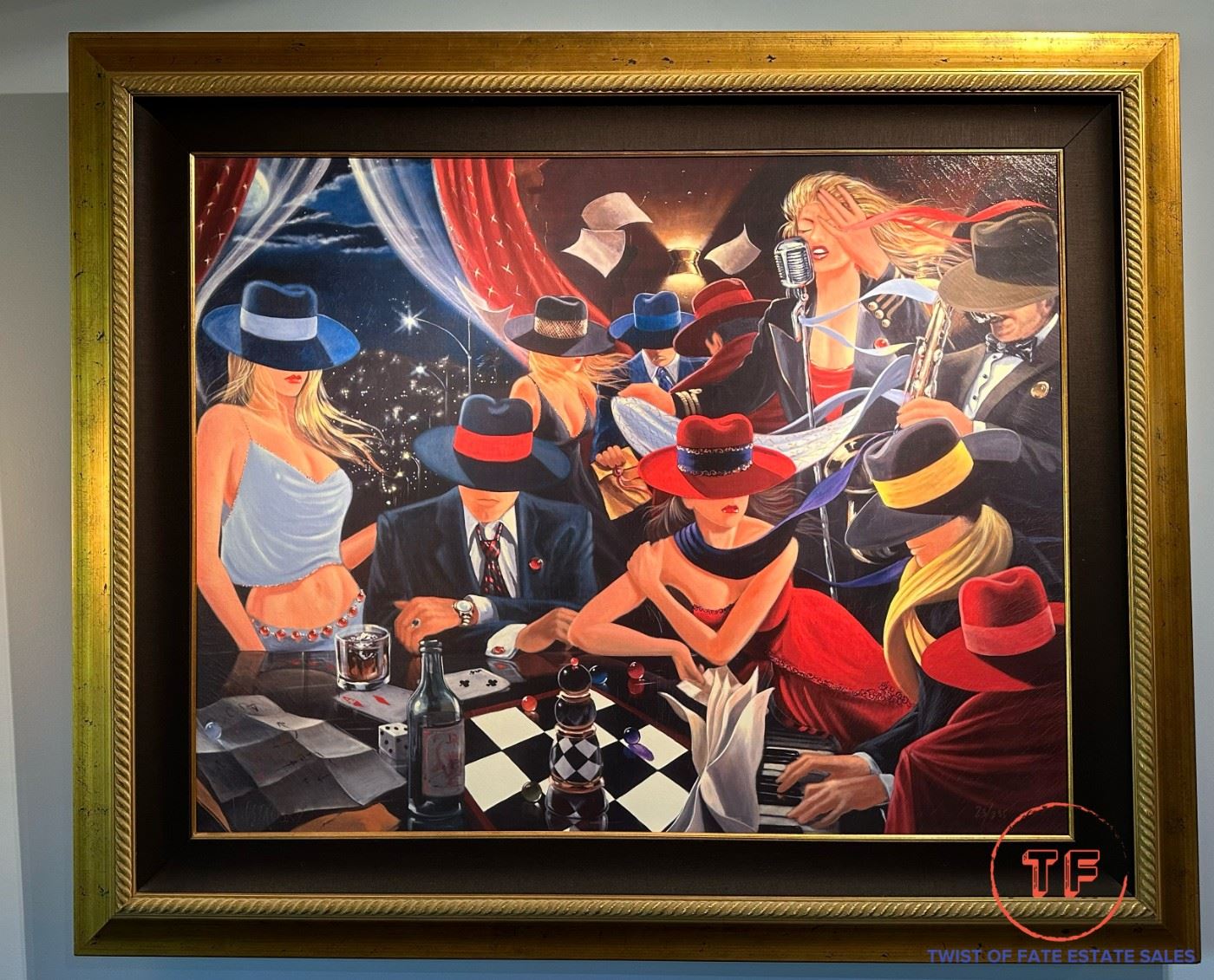 Signed Giclee "The Party" by VICTOR OSTROVSKY (5'3" x 4'4")
