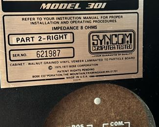 Vintage BOSE 301 Speakers