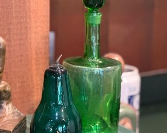 BLENKO Glass Decanter and Glass Pear