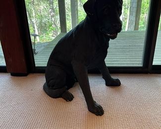 29" Ceramic Black Lab Dog Statue