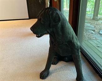29" Ceramic Black Lab Dog Statue