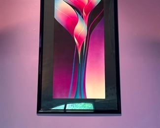 Original Airbrush Watercolor "Calla Lillies" by DEAN LAUDERDALE (37" x 67")
