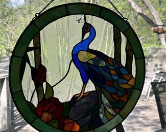 Stained Glass Peacock Art