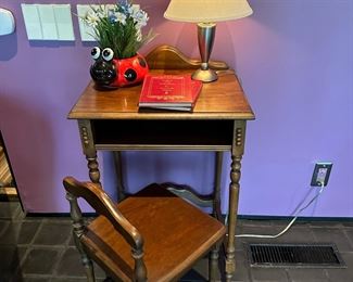 Art Deco Telephone Stand with Chair