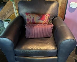 ETHAN ALLEN Custom Leather Armchair