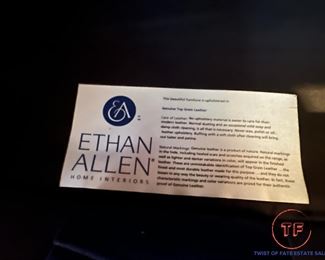ETHAN ALLEN Custom Leather Armchair