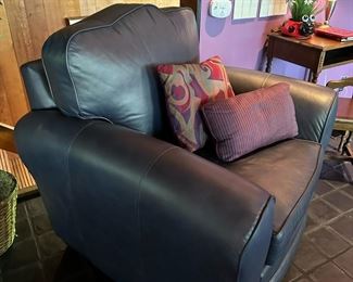ETHAN ALLEN Custom Leather Armchair