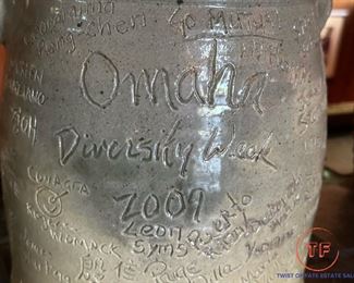 "Omaha Diversity Week 2009" Signed Crock
