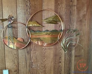 Metal Farm Scene Wall Art Signed "Mark '88"