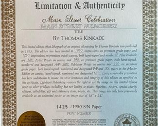 Limited Edition "Main Street Celebration" by THOMAS KINKADE