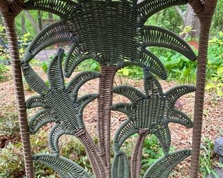 Wicker Palm Tree Rattan Suspension Egg Chair