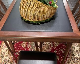 Vintage STAKMORE Folding Table and Chairs with Lyre Backs