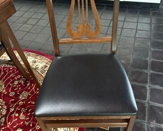 Vintage STAKMORE Folding Table and Chairs with Lyre Backs