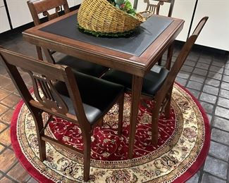 Vintage STAKMORE Folding Table and Chairs with Lyre Backs