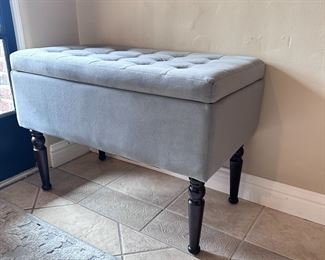 Tainoki Gray Upholstered Storage Bench
