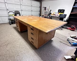 Large Oak Executive Desk
