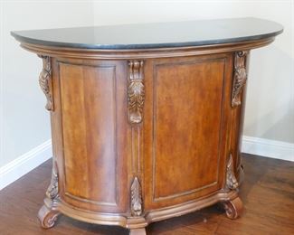 Half-Circle Home Bar w/Black Granite Top