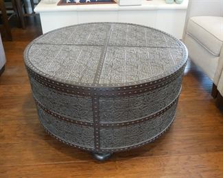 Studded Round Coffee Table w/2 Drawers
