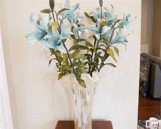 Large Murano Pale Yellow Glass Vase
