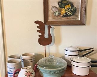 Enamelware, Wesson Oil Crock & More