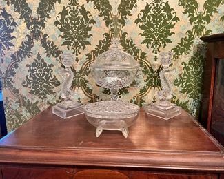 Beautiful Glassware, Crystal & Viking Glass Flower Frog