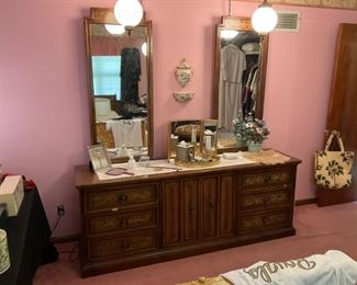 LARGER DOUBLE MIRROR LONG DRESSER