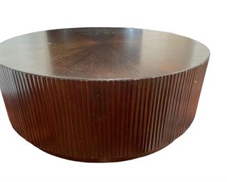 $500 USD     Mid Century Round Fluted Wood Coffee Table SB183-14      Description: The lovely, light brown or dark chocolate coffee table is a beautiful statement piece for the home. Bold, contemporary, and oh-so-sophisticated, this eye-catching piece has been fashioned from solid wood amidst the fluted round sides.

Dimensions: 45 x 45 x 16"H

Condition: Good condition.  Please see photos for surface scratches. 

Local pick up Chevy Chase MD.  Located on first floor.  Contact us for shipper suggestions.     https://goodbyhello.com/products/round-wood-coffee-table-w-fluted-sides-sb183-14?_pos=21&_sid=cf2c4dc20&_ss=r