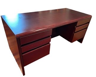 $250 USD      Mid Century Danish Rosewood Executive Desk SB183-1     Description: Stunning mid century modern Danish rosewood executive desk. A true executive desk with ample size and storage. Five drawers total. Left side looks like three drawers, but it is actually one deep file drawer. There is another drawer spanning the top of the knee-hole and three drawers at right. File drawer and right drawers lock (key included).  Back side is finished and dividing wall is recessed, allowing a partner to pull up a chair.

Dimensions: 52 x 30 x 2.85"H

Condition: Very good condition

Local pick up Chevy Chase, MD.  Located on first floor.  Contact us for shipper suggestions.     https://goodbyhello.com/products/desk-sb183-1?_pos=13&_sid=cf2c4dc20&_ss=r