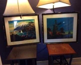Two vintage World War ll Japanese prints $ 40.00 ea. Prints were purchased at end of War by clients father and brought home upon return 