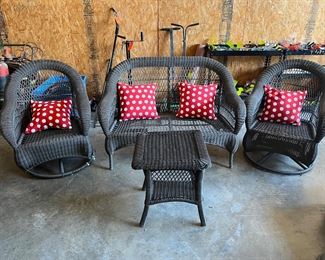 Four piece outdoor patio set 
Cushions sold separately 