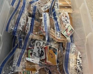 Baseball cards 
Football cards
Basketball cards 