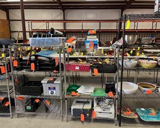 Kitchen items 
Office items 
Rolling carts 