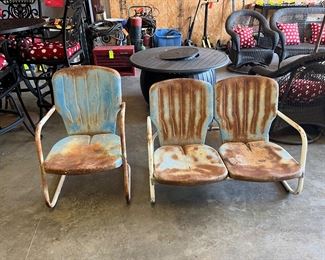 Antique bench and chair