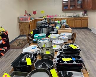 Cake pans
Bundt pans 
Muffin pans 
Pie pans 
Bread pans 