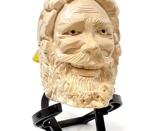 Vintage Estate Douglas Universal's Sir Carved Meerschaum Bacchus Pipe In Presentation Box