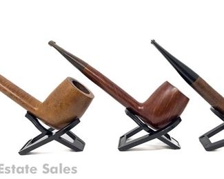 Three Ehrlich Estate Pipes Canadian & Billiard