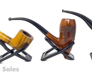 Three Italian Estate Pipes La Strada Rosewood Bent Straight