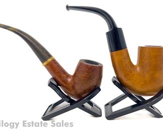 Two French Bent Estate Pipes 14k Band 