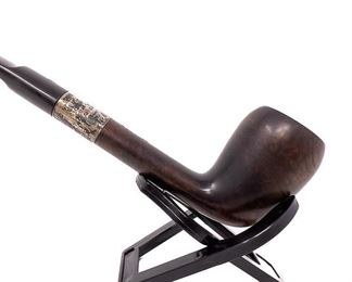 Astleys Oval Stem Sterling Band Estate Pipe