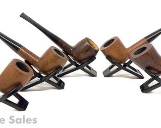 Five Ehrlich Estate Pipes Assorted Dublin Billiard Apple