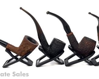 Two Walnut Antique French Estate Pipes