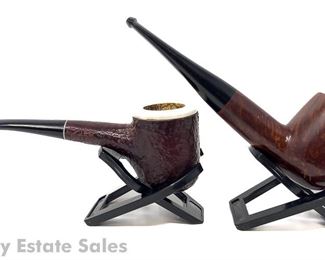 Two Ehrlich Estate Pipes Rusticated and Meerschaum Bowl