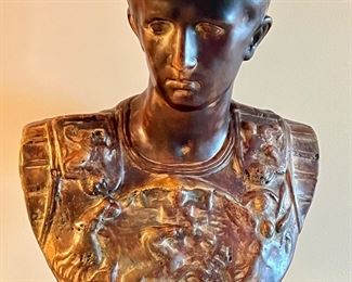 Large Ceramic Caesar Augustus Bust, measuring 24" h x 15" w. 