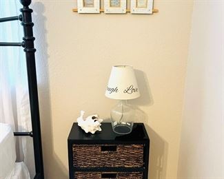 Side tables with storage.